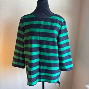 The Limited Green and Blue Striped Top